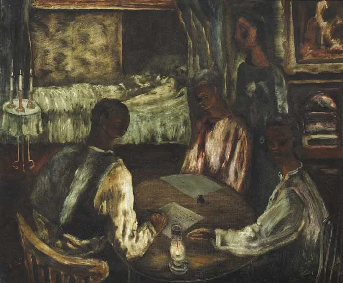 THE BEDROOM by Daniel O'Neill, oil on canvas, sold Sep 2009