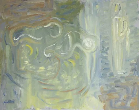 FIGURE AND WAVES by Nano Reid, oil on board, sold Sep 2009