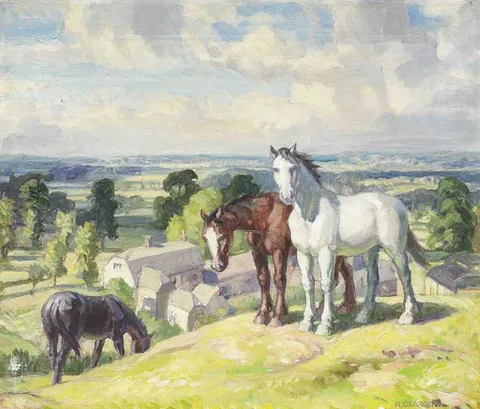 Harold Dearden, WEST LEAZE, SWINDON, oil on canvas