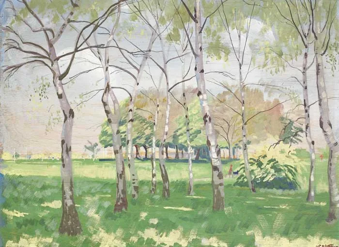 PHOENIX PARK, DUBLIN by Harry Kernoff, 1928, oil on panel, offered Sep 2009