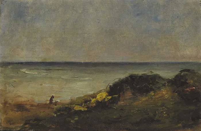 COASTAL LANDSCAPE, PORTMARNOCK by Nathaniel Hone, oil on canvas, sold Sep 2009