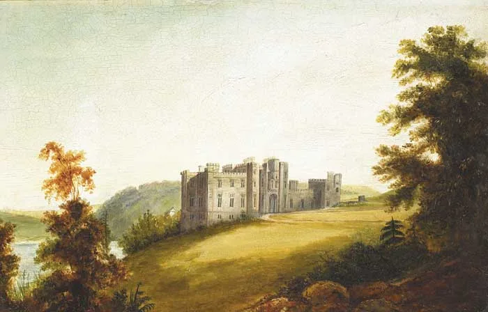 Helen Perceval, STRANCALLY CASTLE, ON THE BLACKWATER, COUNTY WATERFORD, 1843, oil on board