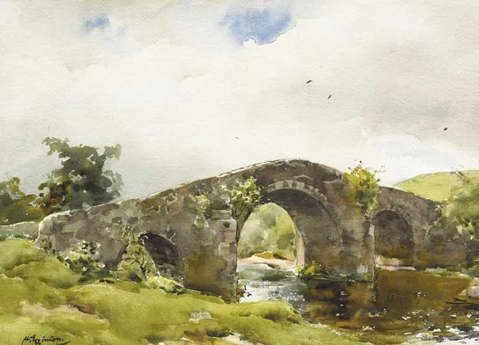 HEXWIRTH BRIDGE, DEVON by Wycliffe Egginton, watercolour, offered Sep 2009