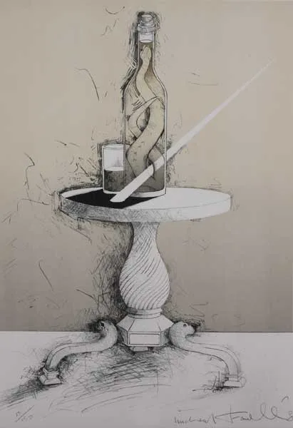 ALCOOL DE SERPENT by Micheal Farrell, lithograph, sold Sep 2009