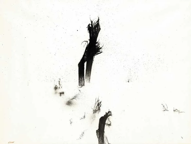 GESTURAL DRAWING SERIES E by Patrick Scott, indian ink on Ingres paper, offered Sep 2009