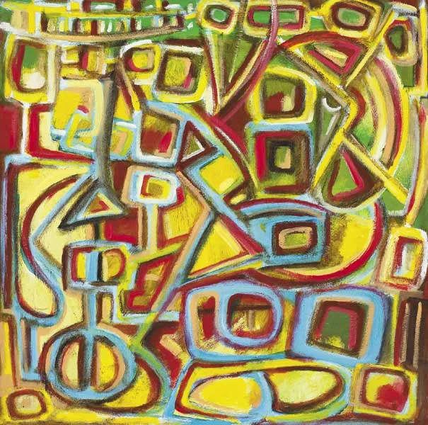 THE THING ABOUT SHAPES by Derek Culley, 2003, oil on canvas, offered Sep 2009