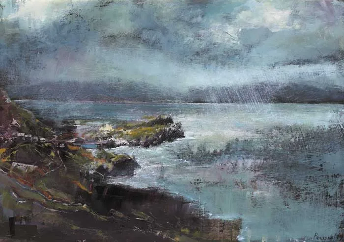 KERRY SKY, BALLINSKELLIGS by Peter Pearson, 2009, oil on board, sold Sep 2009