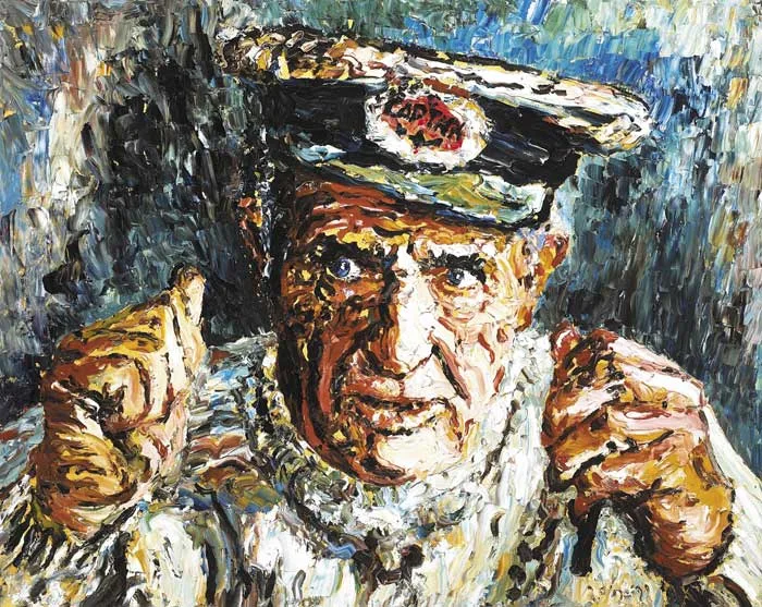 THE CAPTAIN by Liam O'Neill, oil on canvas, offered Sep 2009