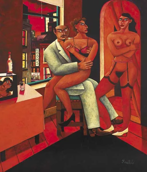 CASTING SESSION by Graham Knuttel, 1991, oil on canvas, offered Sep 2009