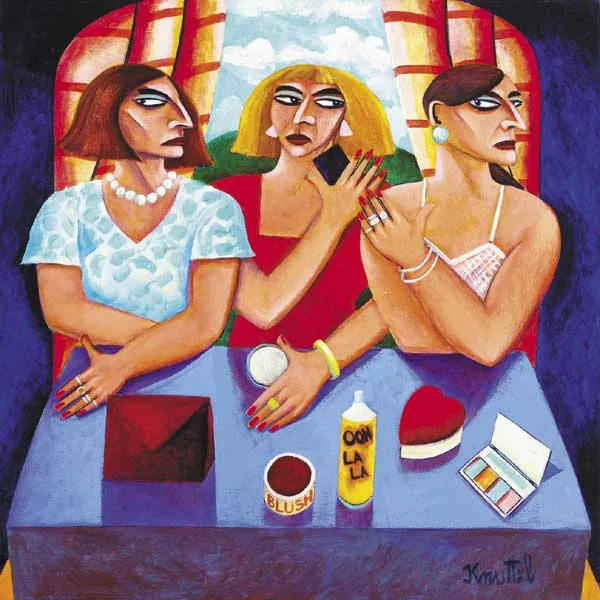 THREE WITCHES by Graham Knuttel, 1996, oil on canvas, sold Sep 2009