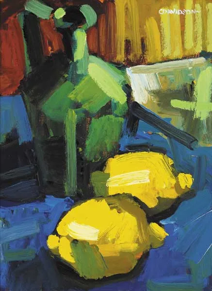 LEMONS by Colin Davidson, oil on board, sold Sep 2009