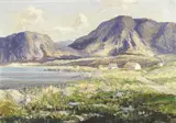 Rowland Hill, WEST OF IRELAND LANDSCAPE WITH MOUNTAINS AND COTTAGES