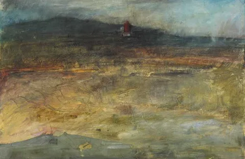Catherine Delaney, SANDYMOUNT 1986, watercolour and collage over pencil on paper