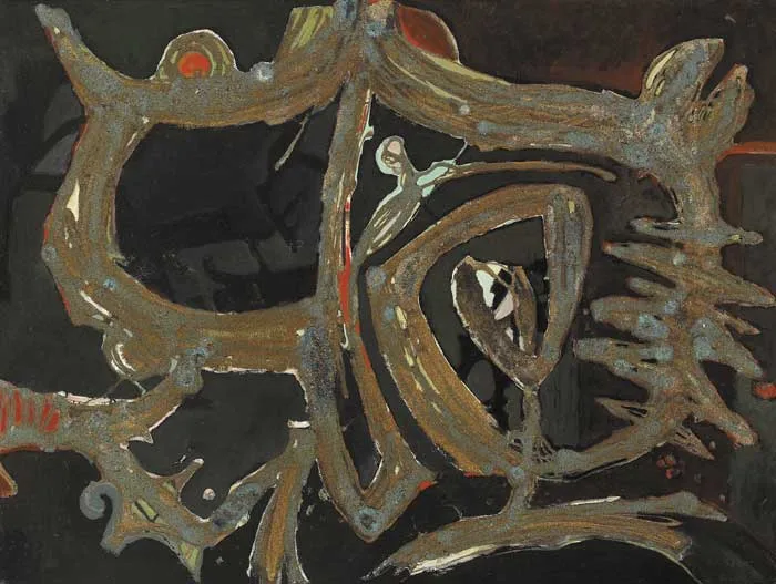 WEEDS FROM THE DEEP by Gerard Dillon, oil and sand on board, sold May 2009