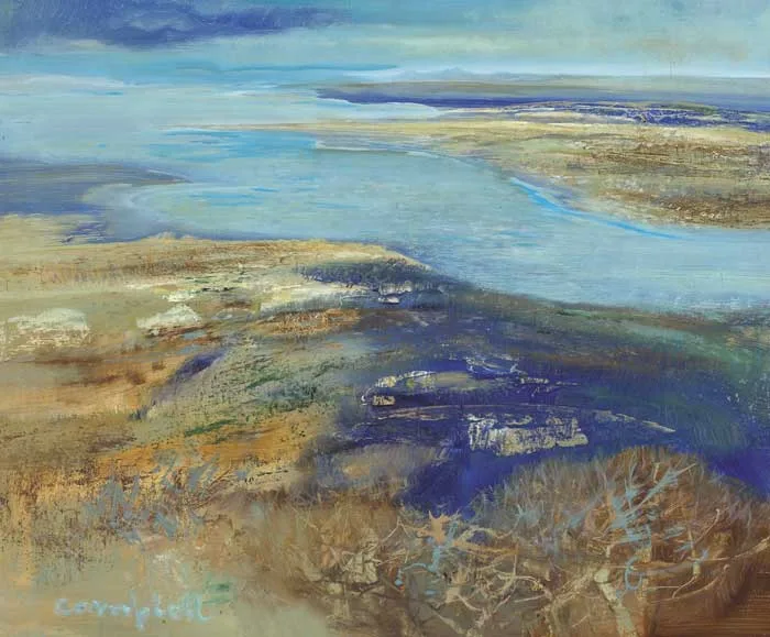 VIEW FROM CROAGH PATRICK by George Campbell, oil on board, sold May 2009