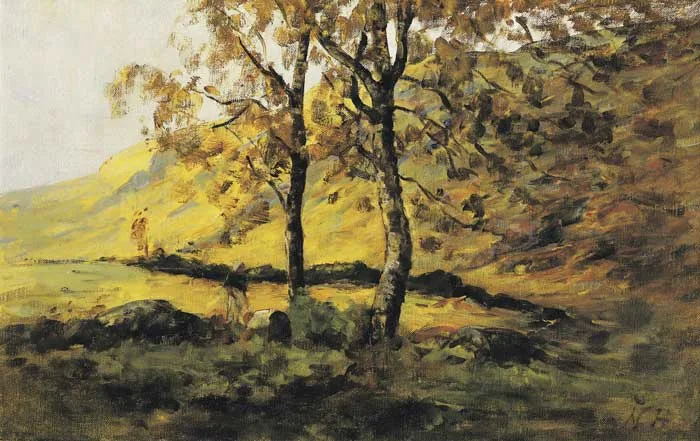 THE SILVER BIRCH by Nathaniel Hone, oil on canvas, sold May 2009