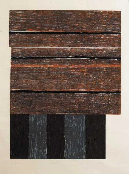 STANDING II by Sean Scully, 1986, woodblock print (no. 7 from an edition of 10 artist's proof), sold May 2009