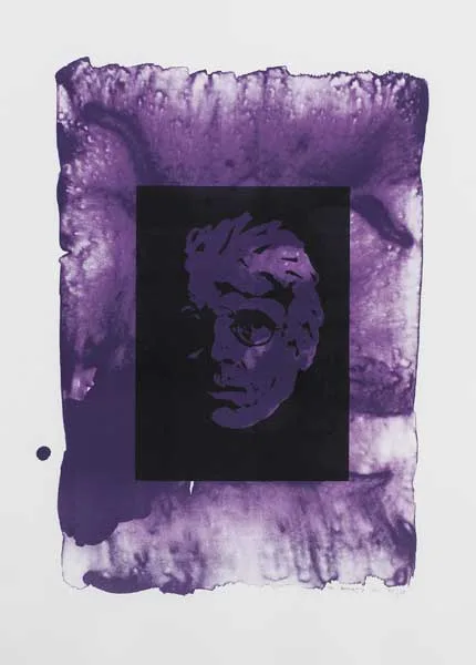 W.B. YEATS STUDY IN PURPLE by Louis le Brocquy, 1991, aquatint on wove paper (no. 24 from an edition of 35), sold May 2009