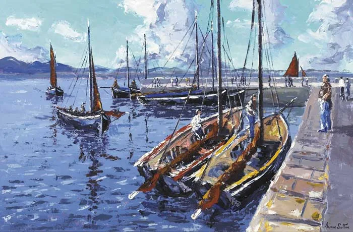 REGATTA DAY, ROUNDSTONE, COUNTY GALWAY by Ivan Sutton, oil on board, sold May 2009