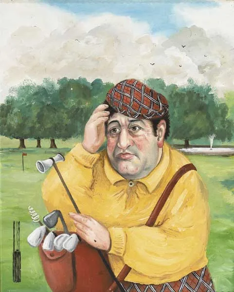 Scratch Golfer by John Schwatschke, 2006, oil on canvas, offered May 2009