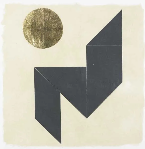 TANGRAM I by Patrick Scott, 2004, carborundum with gold leaf; artist's proof, sold Mar 2009