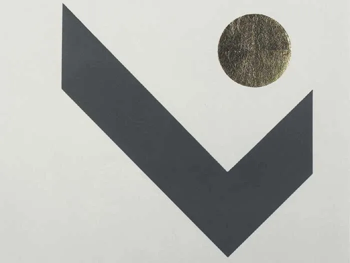 TANGRAM IV by Patrick Scott, 2005, carborundum with gold leaf; (no. 51 from an edition of 75), sold Mar 2009