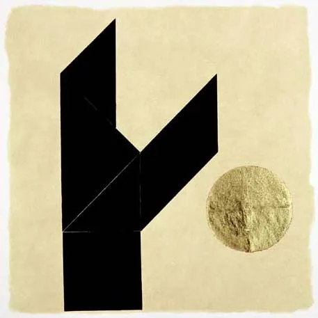 TANGRAM II by Patrick Scott, 2004, carborundum with gold leaf; (no. 61 from an edition of 75), sold Mar 2009