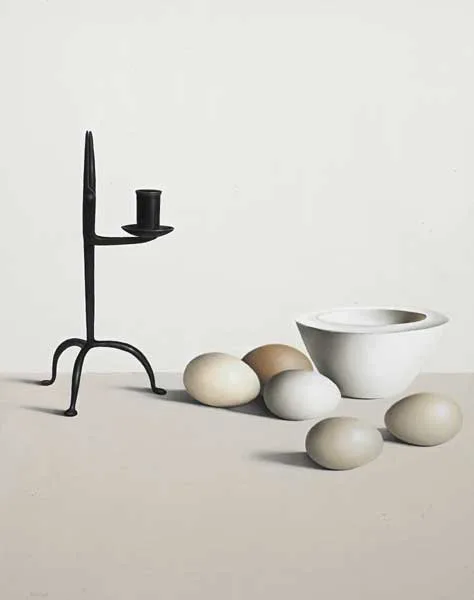 FIVE EGGS by Liam Belton, oil on canvas, sold Mar 2009