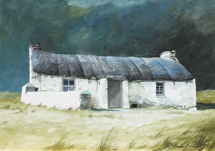 Charles Oakley, DONEGAL COTTAGE, gouache on paper