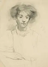 Sarah Purser, PORTRAIT STUDY: YOUNG WOMAN WITH ELABORATELY COIFFED HAIR, circa 1902-5
