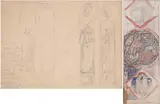 Sarah Purser, STUDIES FOR STAINED GLASS;INCLUDES FIGURE OF SAINT JOHN AND MEDIVAL SCENES