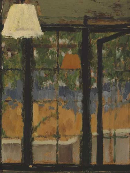 AUTUMN WINDOW by Derek Hill, oil on card, sold Mar 2009