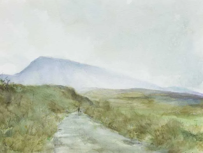MUCKISH, COUNTY DONEGAL by Thomas Ryan, watercolour over pencil, offered Mar 2009