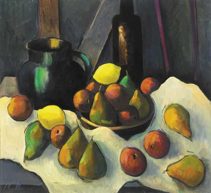 STILL LIFE WITH FRUIT by Peter Collis, oil on canvas, offered Mar 2009