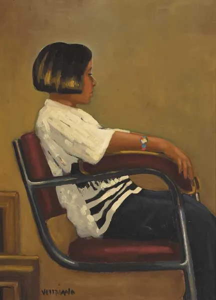 RUTH by Jack Vettriano, oil on canvas board, offered Mar 2009
