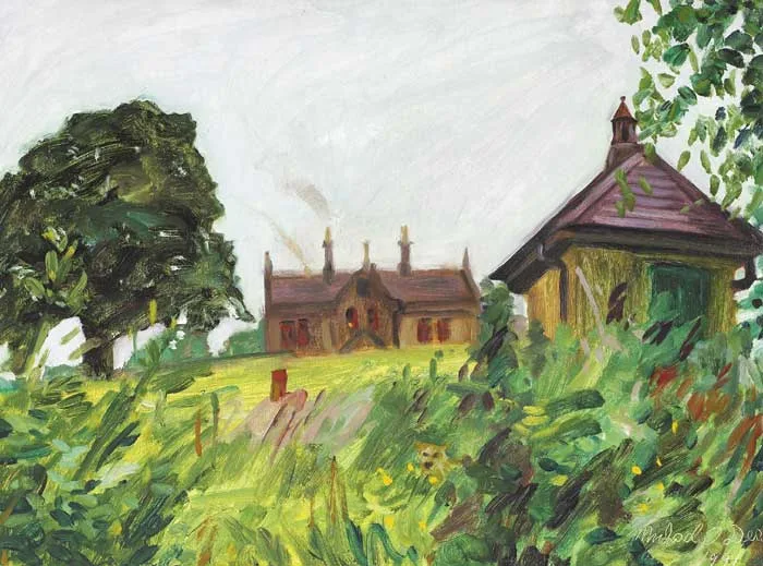 ANNAGHMAKERRIG ARTIST'S CENTRE, COUNTY MONAGHAN by Michael O'Dea, 1991, oil on board, offered Mar 2009