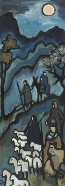 THE FLIGHT INTO EGYPT by Markey Robinson, oil on board, sold Mar 2009