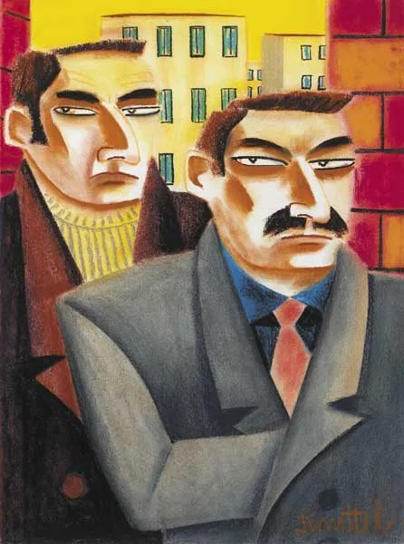 DON'T MESS WITH US by Graham Knuttel, pastel on paper, sold Mar 2009