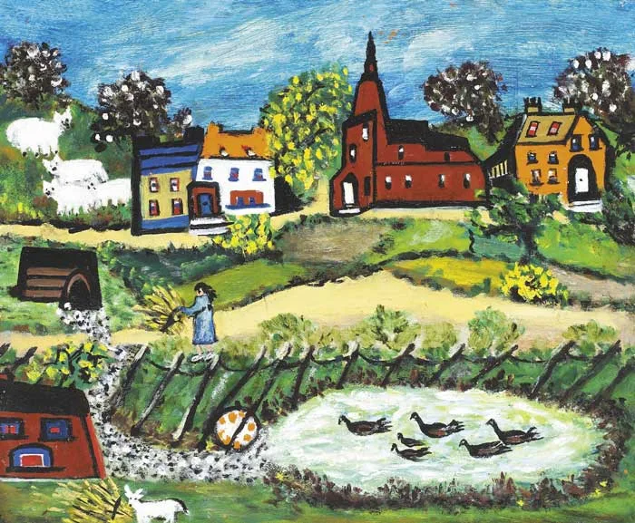 Gretta Bowen, PASTORAL SCENE, oil on board