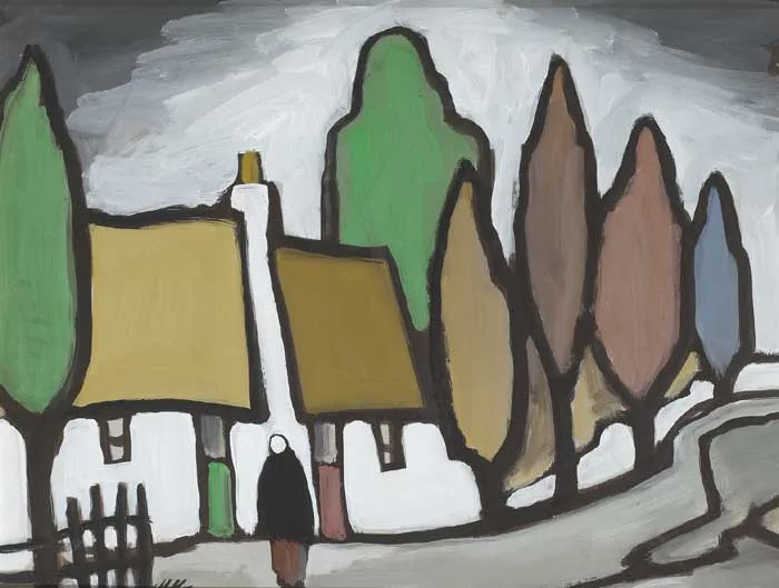 GOING HOME by Markey Robinson, oil and gouache on board, sold Mar 2009