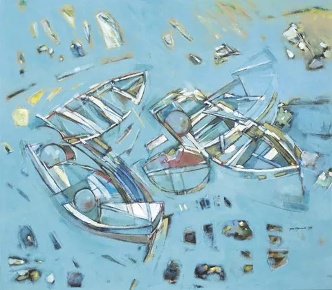 Peter Fitzgerald, FOUR BOATS, 1993, oil on canvas