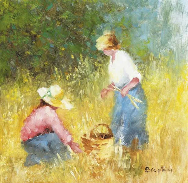 WINTER GRASS by Elizabeth Brophy, oil on board, sold Mar 2009
