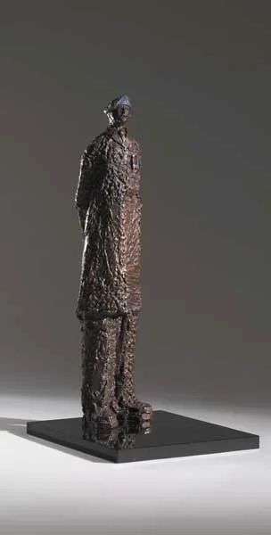 U.N. VETERAN by Jarleth Daly, 2009, bronze with blue patination on black granite base; unique, offered Mar 2009