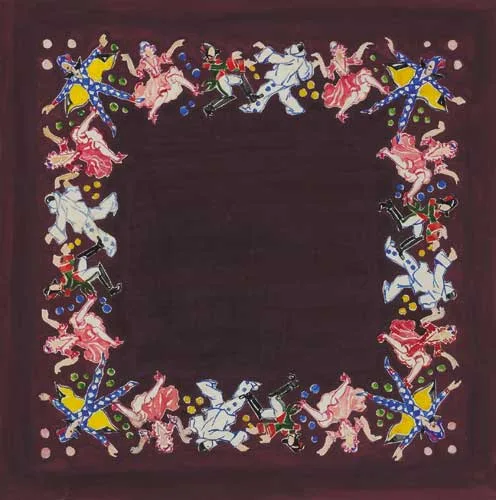 Eugène Riboulet, STUDY FOR TEXTILES, watercolour, gouache, pen and ink