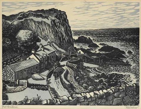Robert Gordon Sellar, PORTBRADDON, COUNTY ANTRIM, linocut