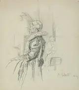 Mainie Jellett, STUDIO STUDY OF A LADY IN COSTUME