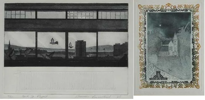 Seamus Carmichael, YORK STREET FLYPAST, 1978, etching with embossing (no. 3 from an edition of 10)