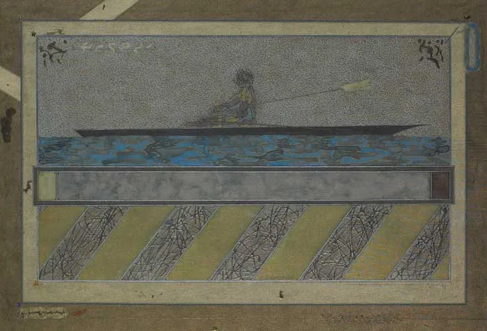 Kent Jones, CHAMPION OF THE LAGAN, 1987, mixed media on linen