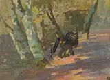 Eileen Murray, GATHERING STICKS IN A WOOD