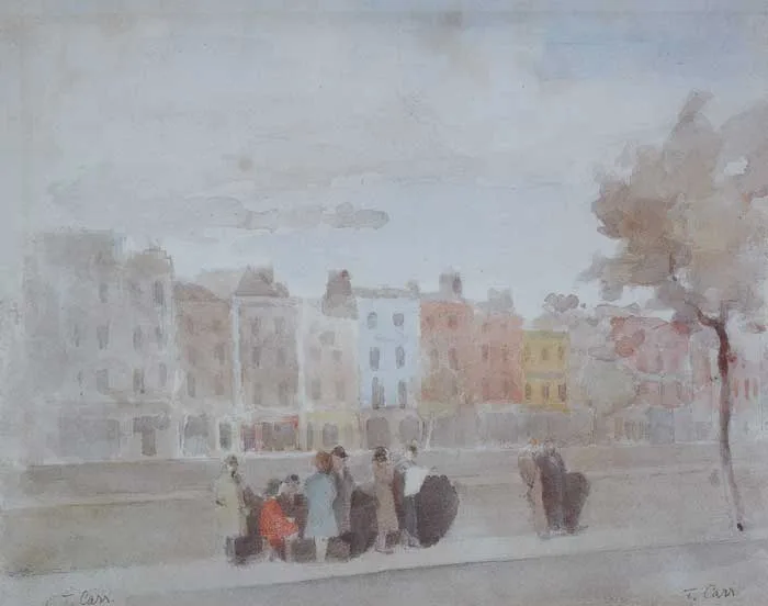 ORMOND QUAY, DUBLIN by Tom Carr, 1939, colour print (no. 53 from an edition of 80), sold Dec 2008
